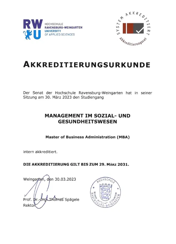 Akkreditierungsurkunde