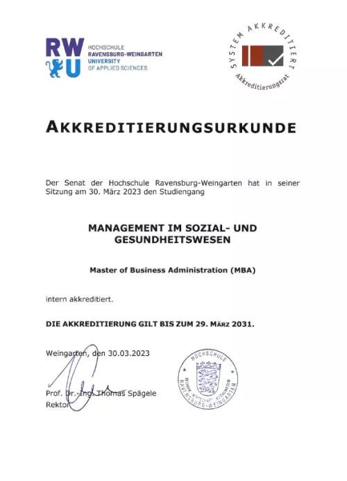 Akkreditierungsurkunde