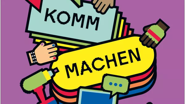 Poster der Code Week Baden-Württemberg mit Schriftzug "Komm Machen"