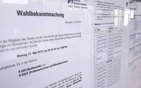 Aushang der Wahllisten