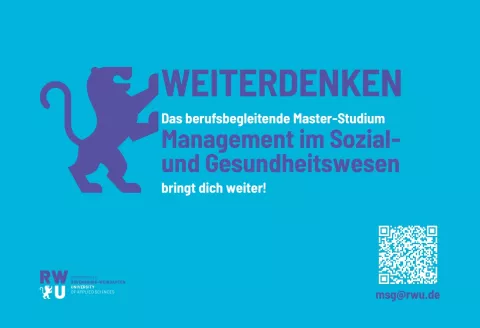 Plakat WEITERDENKEN Master Management im Sozial- und Gesundheitswesen